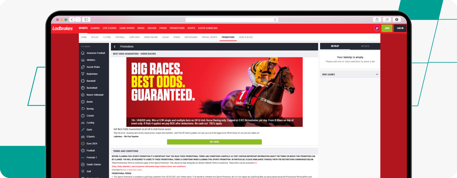 Ladbrokes best odds desktop screenshot